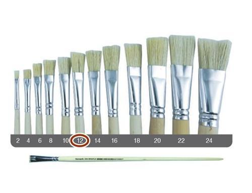 Sert Kıl Yassı Fırça 258 No:12  Uzun Sap - 2 adet