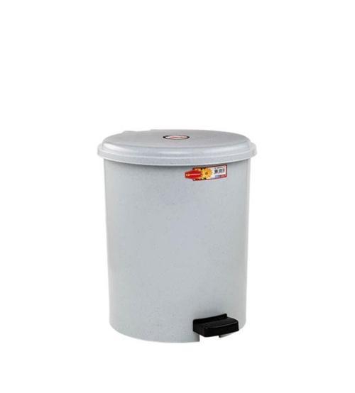 SY-4230 Gri Pedallı Yuvarlak Çöp Kovası İç Kovalı 10 Litre