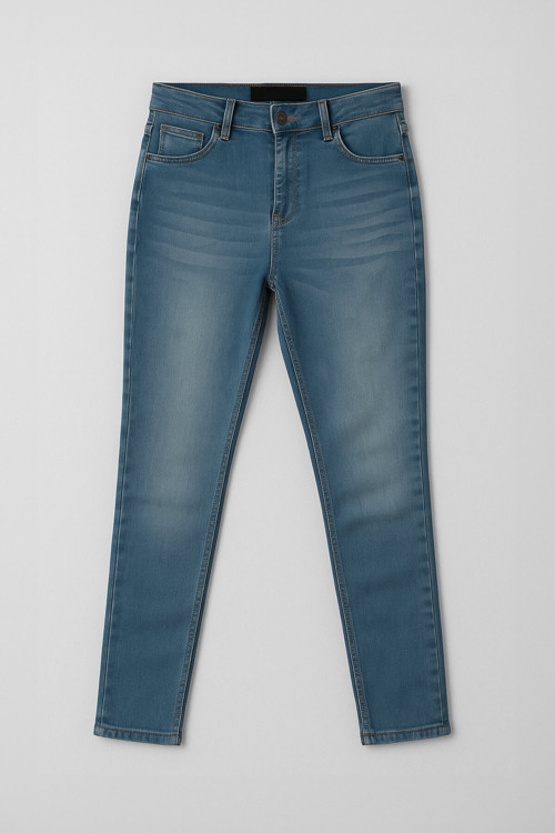 Kadın Yüksek Bel Mavi Skinny Jean Pantolon