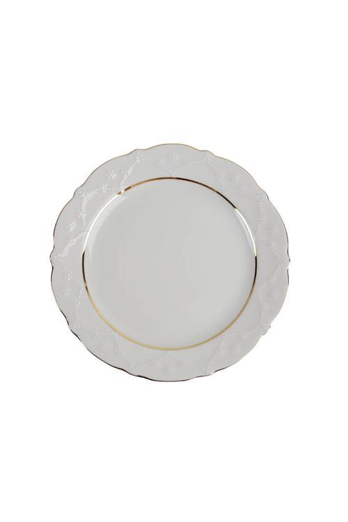 Queen Altın Yaldız Düz Tabak 21 Cm - Tek Parça
