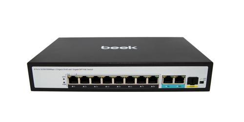 Beek Yönetilemeyen PoE+ Switch8 x 10/100/1000BASE-T IEEE802.3af/at PoE+ port (Port başına 30.8 watt) (PoE Güç Bütçesi maks. 120 Watt)2 x 10/100/1000BASE-T port (combo)