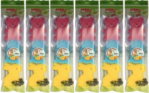 3 Lü Renkli Bebek Banyo Süngeri (6 Lı Set)