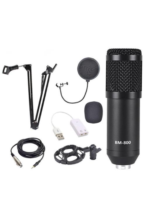 Music D.J M800U Usb Stüdyo Youtuber Twitch Kayıt Mikrofonu Stand M800 U Mikrofon