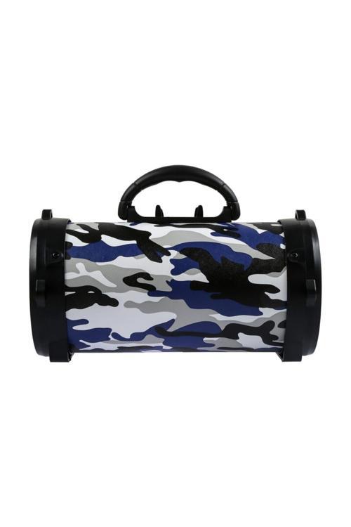 Mikado Md-Bt30 Mavi Kamuflaj Desenli Bluetooth Aux+Usb+Sd Kartlı Speaker