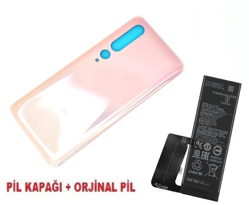 Xiaomi Mİ 10 Arka Kapak Batarya Pil Kapağı 5G + PİL (CAM) PEMBE
