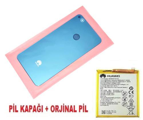 Huawei Uyumlu P9 Lite 2017 Arka Pil Batarya Kapağı + PİL (CAM) MAVİ