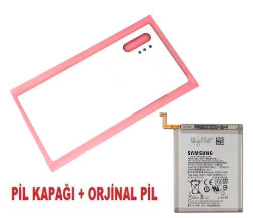 Samsung Galaxy NOTE 10 PLUS Arka Pil Batarya Kapağı + PİL (CAM) BEYAZ