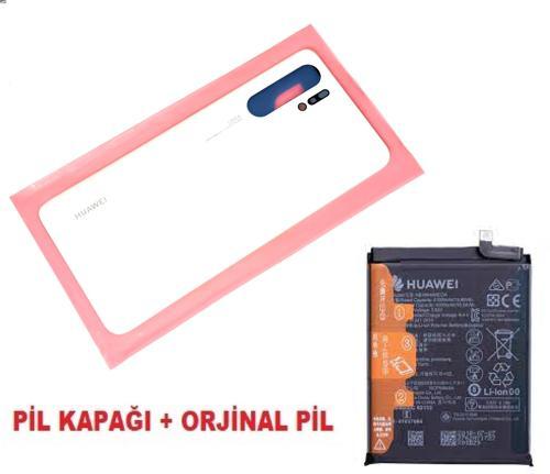 Huawei Uyumlu P30 PRO Arka Kapak Batarya Pil Kapağı + PİL (CAM) BEYAZ