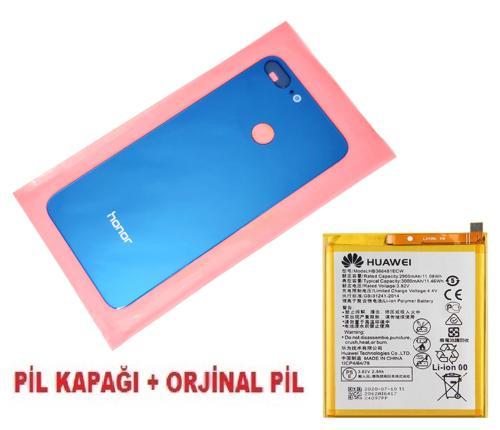 Honor 9 Lite Arka Pil Batarya Kapağı + PİL (CAM) MAVİ