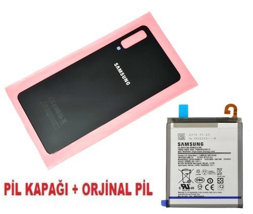 Samsung Galaxy A7 A750 Arka Pil Batarya Kapağı + PİL (CAM) SİYAH