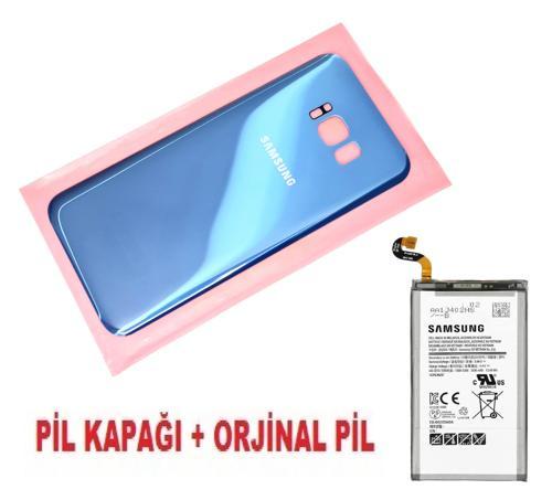 Samsung Galaxy S8 PLUS Arka Pil Batarya Kapağı + PİL (CAM) MAVİ