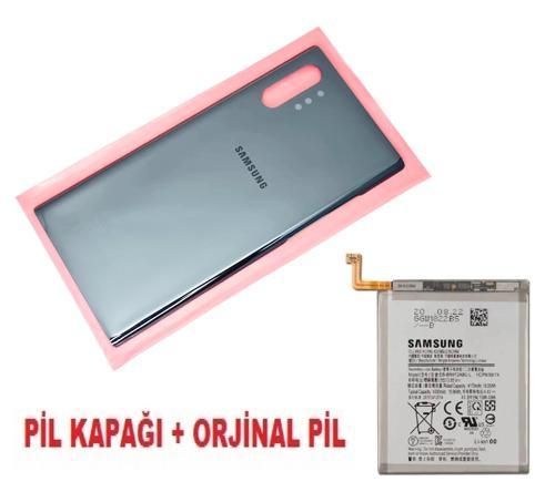 Samsung Galaxy NOTE 10 PLUS Arka Pil Batarya Kapağı + PİL (CAM) SİYAH