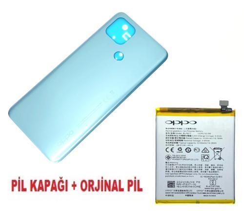 Oppo A15 A15S Arka Kapak Batarya Pil Kapağı + PİL MAVİ