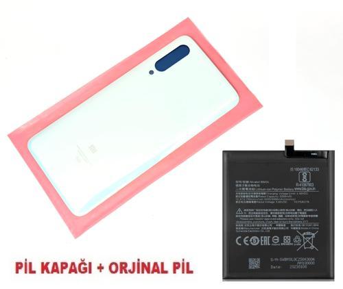 Xiaomi Mi 9 Arka Kapak Batarya Pil Kapağı + PİL (CAM) BEYAZ