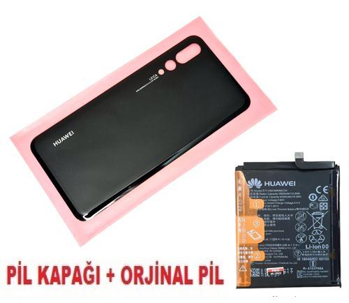 Huawei Uyumlu P20 PRO Arka Pil Batarya Kapağı + PİL (CAM) SİYAH