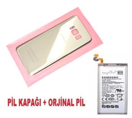 Samsung Galaxy S8 Arka Pil Batarya Kapağı + PİL (CAM) GRİ