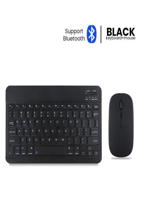 Bkb011 Mini 24X15Cm Kablosuz Bluetooth Klavye & Mouse Seti - Universal Uyumlu, Taşınabilir Ve Şarjlı