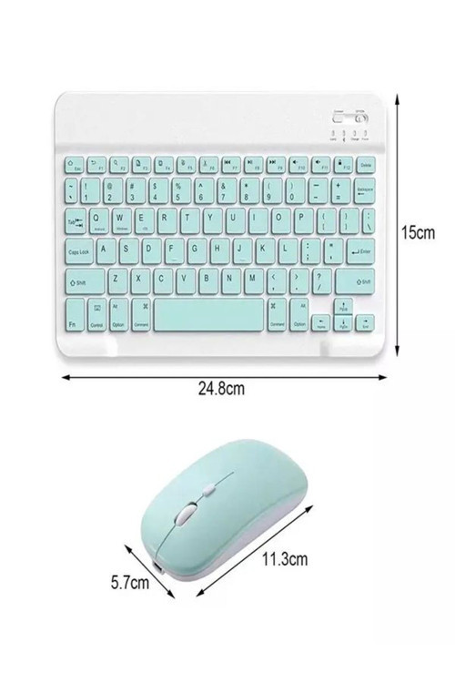 Bkb011 Mini 24X15Cm Kablosuz Bluetooth Klavye & Mouse Seti - Universal Uyumlu, Taşınabilir Ve Şarjlı