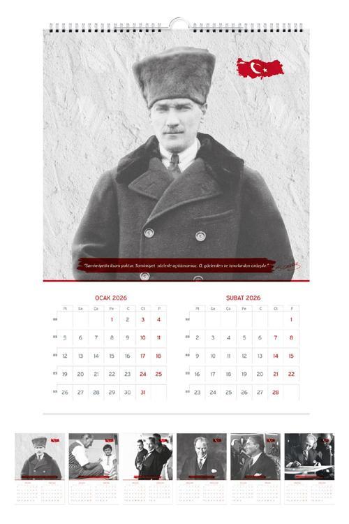 2026 Atatürk Duvar Takvimi Denizci Gemici Takvimi 33x48 cm