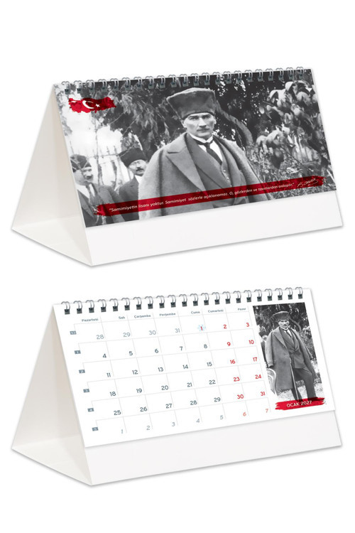 2027 Atatürk Piramit Masa Takvimi Masaüstü Takvim 21x17 cm