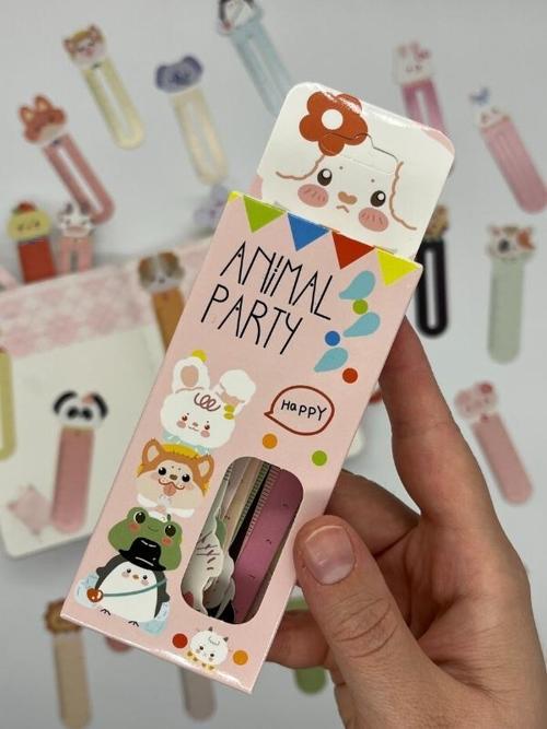 30’lu Hayvan Figürleri Desenli Cetvelli Kitap Ayracı Animal Party /Ataş/Yer İmi
