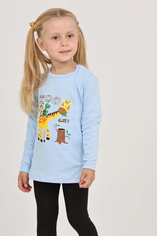 Toontoy Kız Çocuk Zürafa Baskılı Sweatshirt