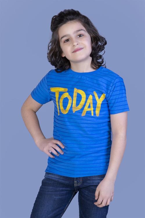 Toontoy Erkek Çocuk Örgü Kumaş Detaylı Today Baskılı Tişört