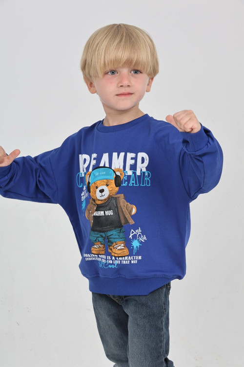 Toontoy Erkek Çocuk Dreamer Ayı Baskılı Sweatshirt