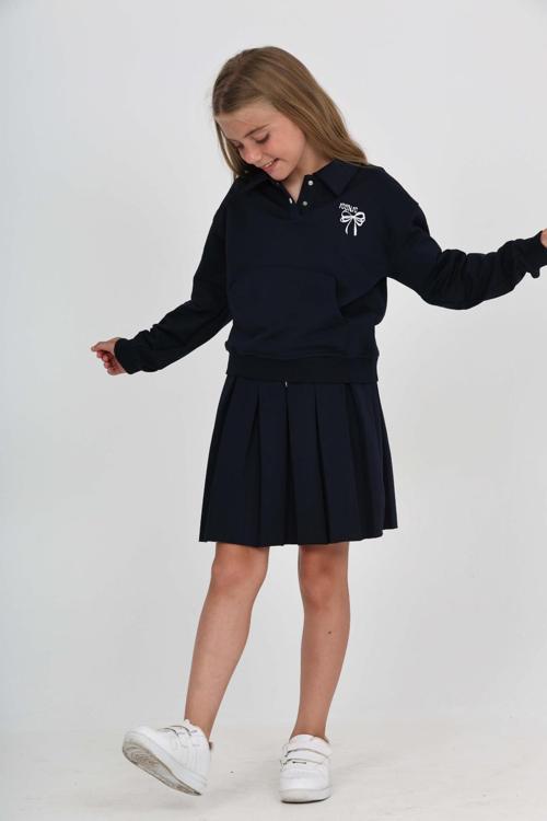 Toontoy Kız Çocuk Fiyonk Nakışlı Etekli Takım