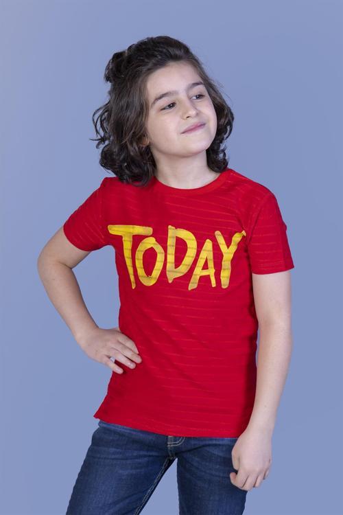 Toontoy Erkek Çocuk Örgü Kumaş Detaylı Today Baskılı Tişört