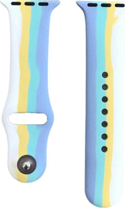 Apple Watch 44mm Uyumlu Kayış Sport Silikon Şeritli Kordon No-5