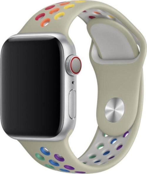 Apple Watch Uyumlu Krem Delikli Spor Kayış 40 mm