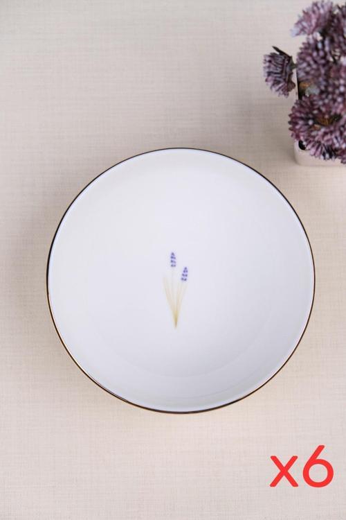 Porselen Natura Lavanta Altın Yaldız Kase 13,50cm 6 lı