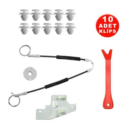 Cam Kriko Tamir Seti Sağ Arka Peugeot 407 2004-2010 9644893680 +10 Klips + Klips Sökme