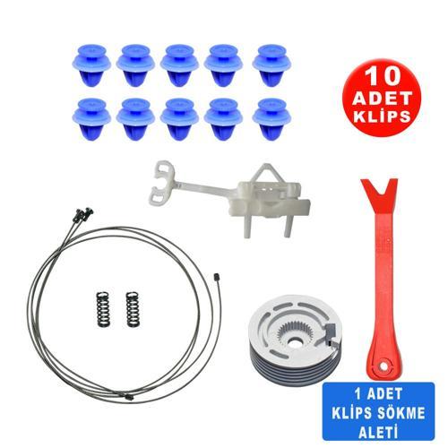 Fiat Fiorino Peugeot Bipper CitroenNemo 2008 1368329080 Sağ Cam Kriko Tamir Seti (10Klips)