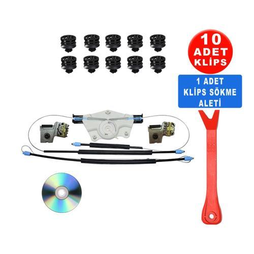 VW Golf 4 Bora 1Jm898462 Metal Ayaklı Sağ Cam Kriko Tamir Seti  + Montaj Seti
