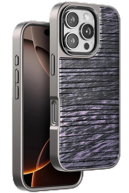 iPhone 16 Pro Max Wave Kapak - Derin Mor-(5796)