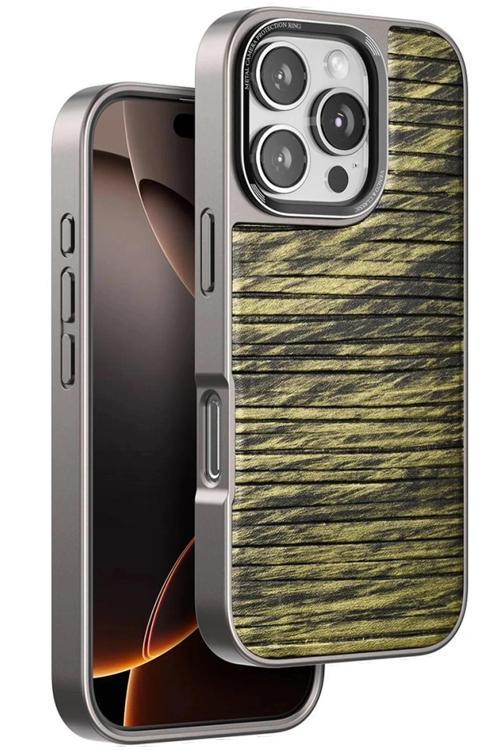 iPhone 16 Pro Max Wave Kapak - Koyu Kahve-(5796)