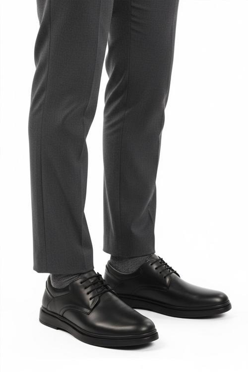 Siyah Hakiki Deri Erkek Casual Ayakkabı DSN 2027 M