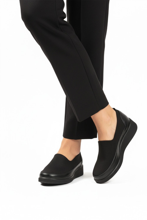 Siyah Floter Tekstil Kadın Casual Ayakkabı 651586 Z