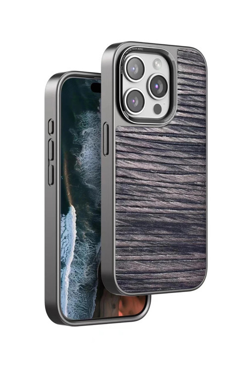 iPhone 15 Pro Wave Kapak - Kahverengi-(5796)