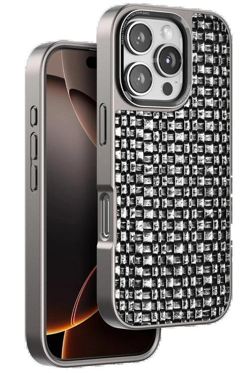 iPhone 16 Pro Brand Kapak - Gümüş-(5796)