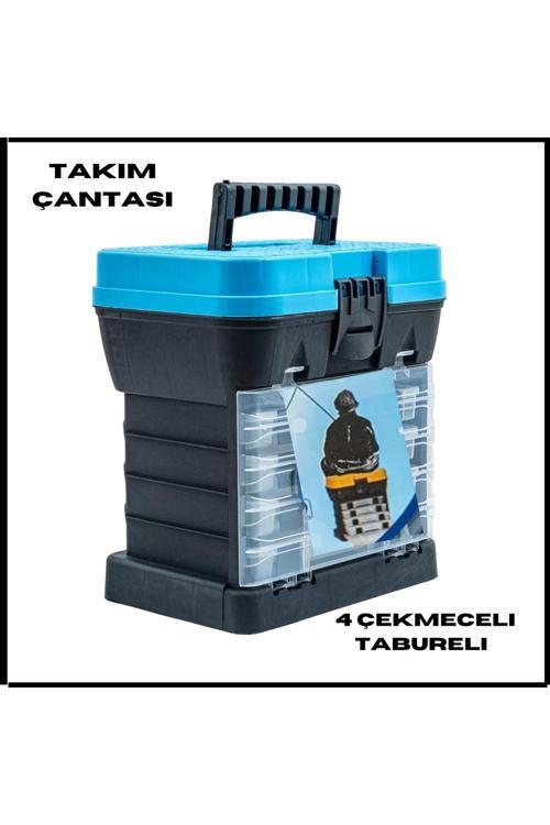 Uyguna-Yakala Mavibalı 4 Çekmeceli Tabureli Kçı Takım Çantası - Zm.018