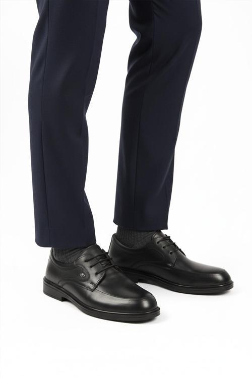 Siyah Hakiki Deri Erkek Casual Ayakkabı DSN 2037 M