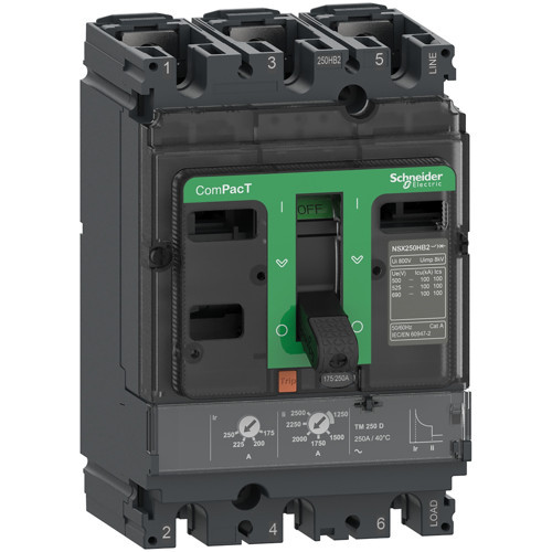 C25F3TM200 3x200A 36kA Kompakt Şalter 140-200A Ayarlı NSX100F