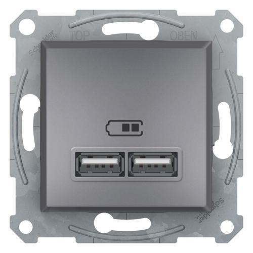 EPH2700262 Asfora Çelik İkili USB Prizi 2.1A Type A