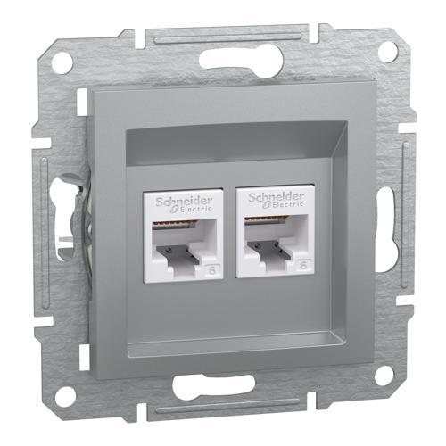 EPH4800161 Asfora Alüminyum 2xRJ45 Cat6 Utp Priz