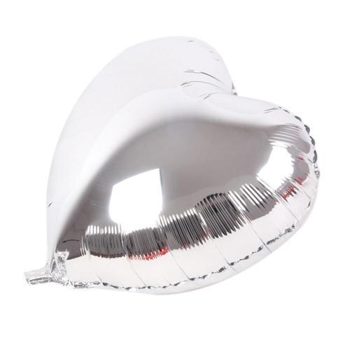 Kalp Balon Folyo Gümüş 45 cm 18 inç (5250)