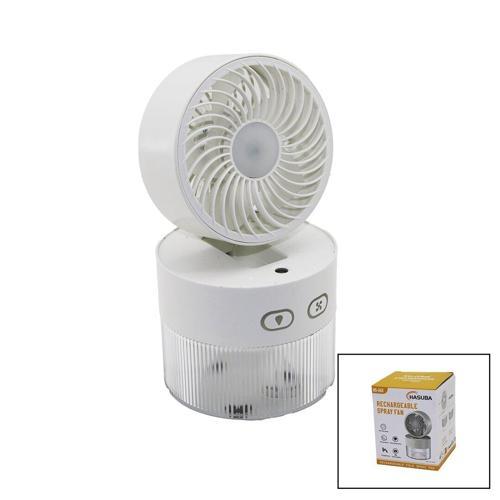 SU SPREYLİ  KATLANIR BAŞLIK - 90 DERECE IŞIKLI USB MİNİ FAN ÇAP=11.2CM - Y:13.5-20.5CM 3 KADEME HIZ  350ML (5250)