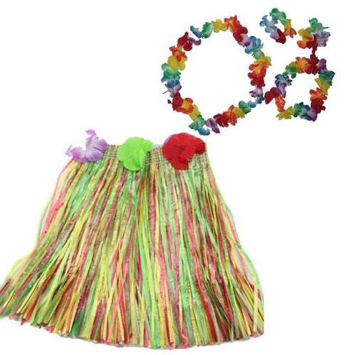 Luau Aloha Hawaii  Kolye Etek Taç ve Bileklik Seti (5250)